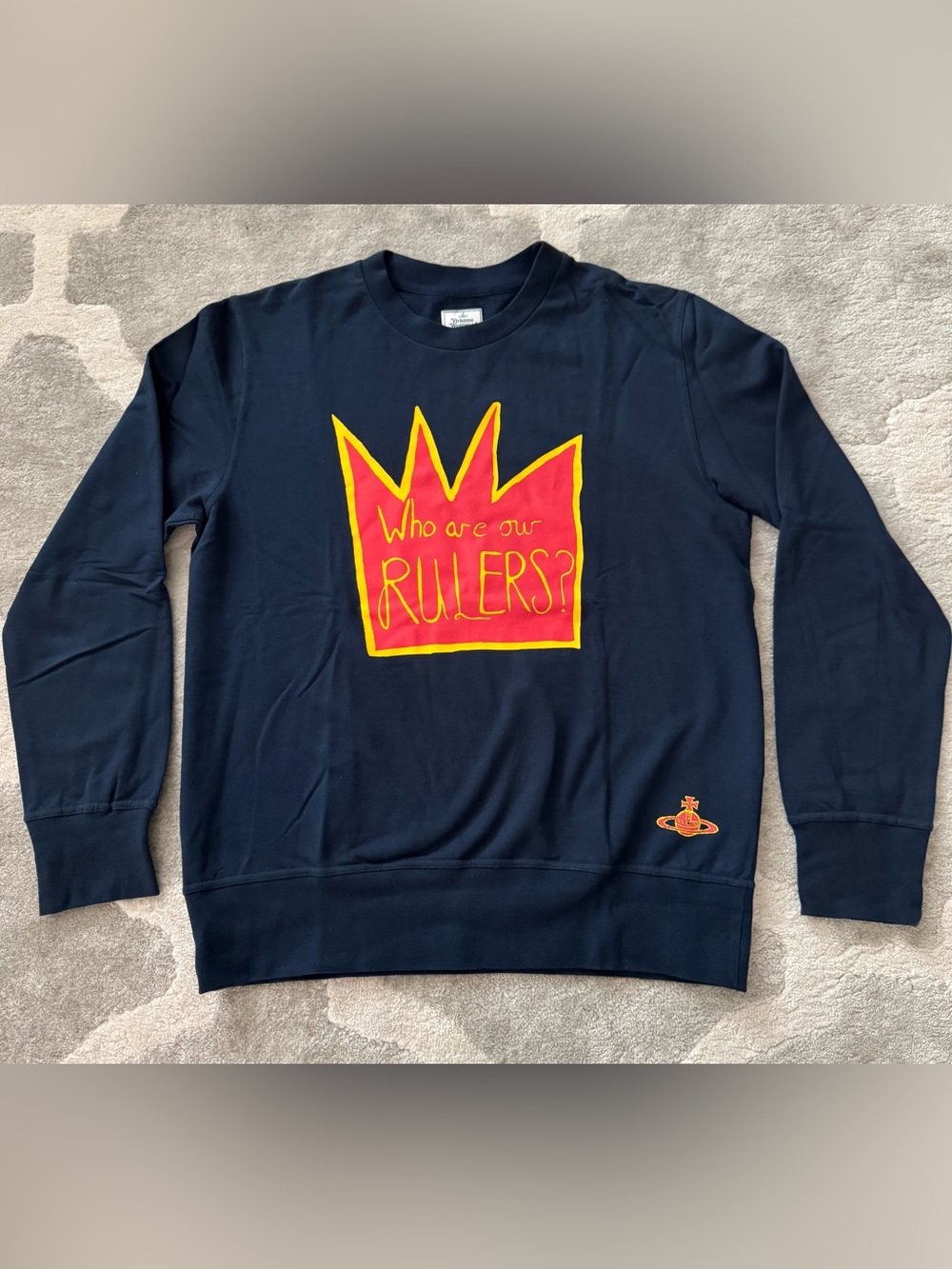 Vivienne Westwood Kids Navy Sweatshirt with Red & Yellow Crown Motif